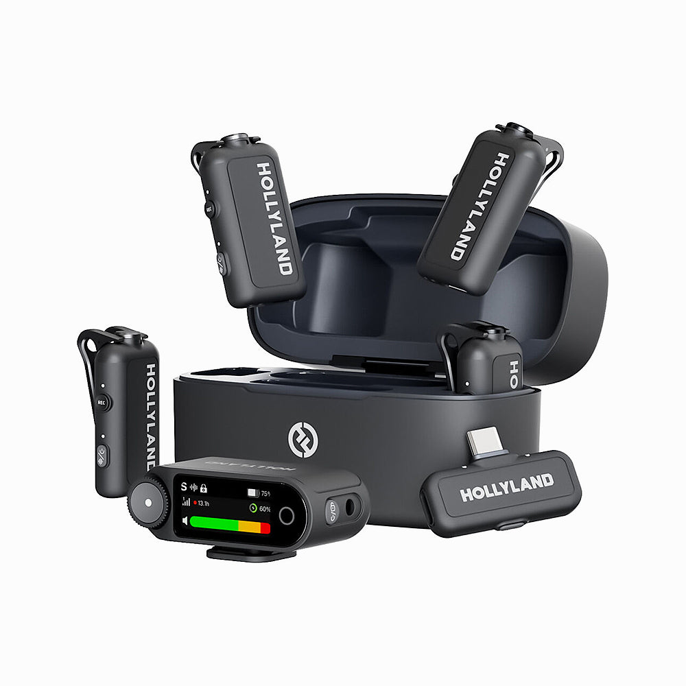 HOLLYLAND LARK MAX 2 COMBO 4-PERSON WIRELESS MICROPHONE SYSTEM FOR CAMERAS AND MOBILE DEVICES(SPACEGRAY)