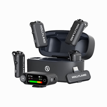 HOLLYLAND LARK MAX 2 COMBO 4-PERSON WIRELESS MICROPHONE SYSTEM FOR CAMERAS AND MOBILE DEVICES(SPACEGRAY)
