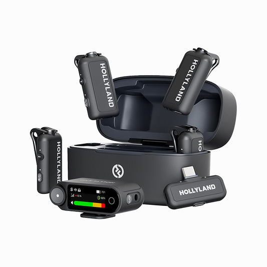 HOLLYLAND LARK MAX 2 COMBO 4-PERSON WIRELESS MICROPHONE SYSTEM FOR CAMERAS AND MOBILE DEVICES(SPACEGRAY)