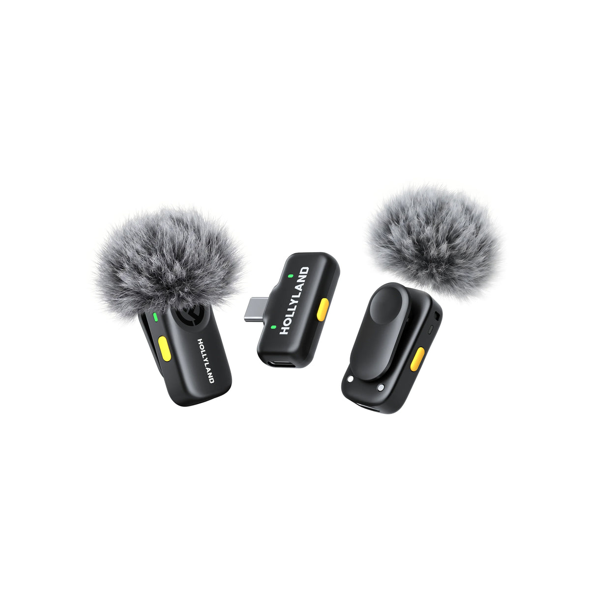 Hollyland LARK A2 Duo Wireless Microphone – 2 Transmitters, USB-C Receiver & Charging Case
