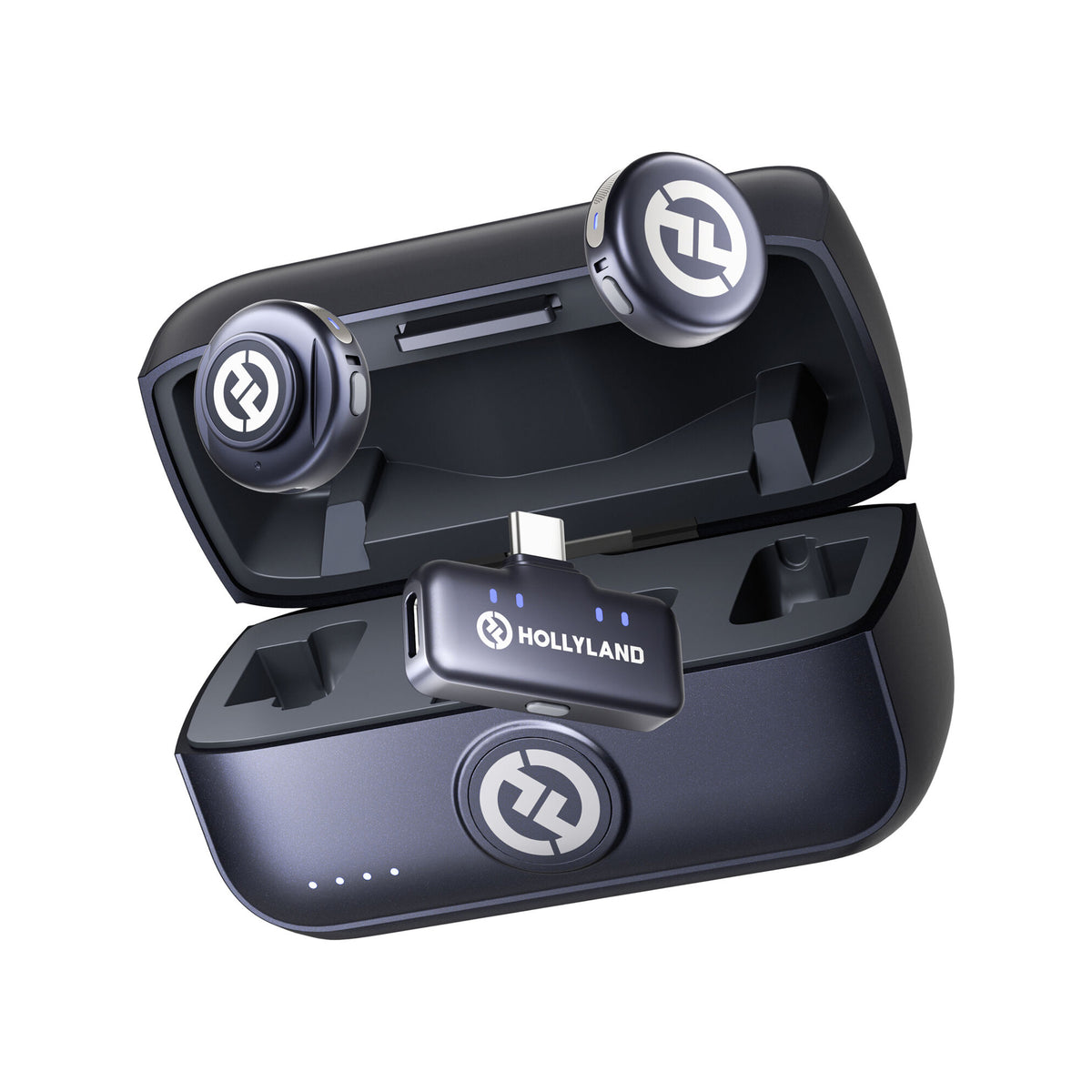Hollyland LARK M3 Combo 2TX&1RX Wireless Microphone System with 2 Clip-On Mic/Transmitters & 1 USB Receiver (2.4 GHz)
