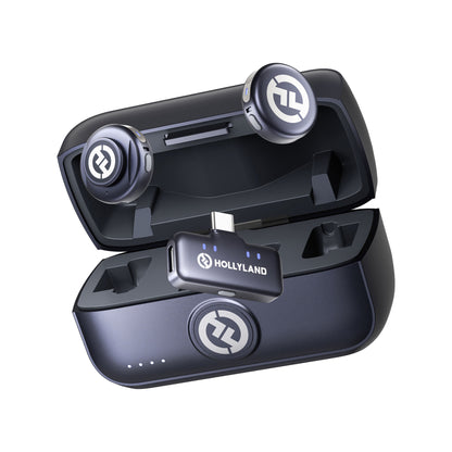 Hollyland LARK M3 Combo 2TX&1RX Wireless Microphone System with 2 Clip-On Mic/Transmitters & 1 USB Receiver (2.4 GHz)