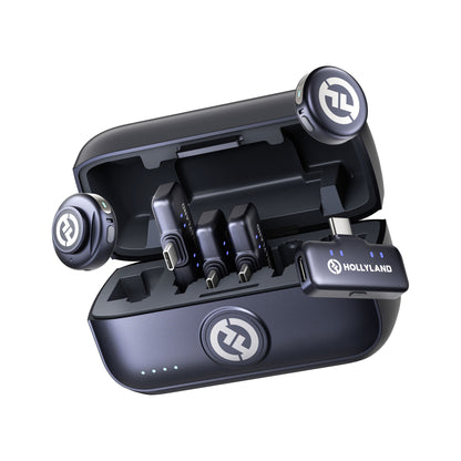 Hollyland LARK M3 Combo 2TX&4RX Wireless Microphone System with 2 Clip-On Mic/Transmitters & 4 USB Receivers (2.4 GHz)