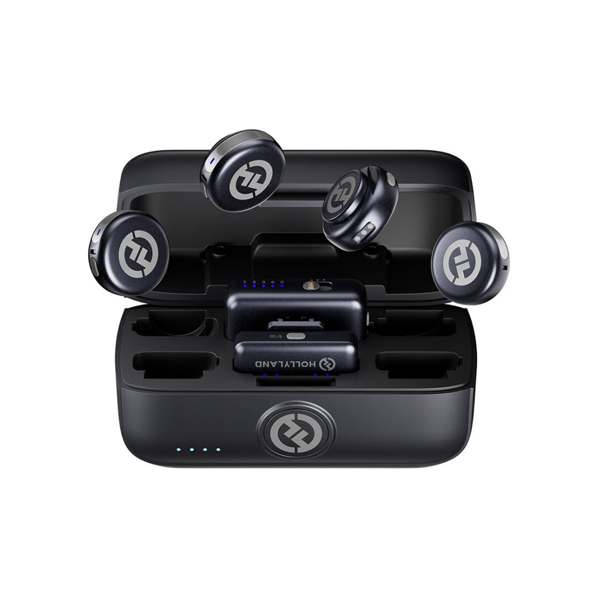 Hollyland LARK M3 Combo 4TX&2RX Wireless Microphone System with 4 Clip-On Mic/Transmitters, 1 USB Receiver & 1 Camera Receiver (2.4 GHz)