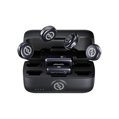 Hollyland LARK M3 Combo 4TX&2RX Wireless Microphone System with 4 Clip-On Mic/Transmitters, 1 USB Receiver & 1 Camera Receiver (2.4 GHz)