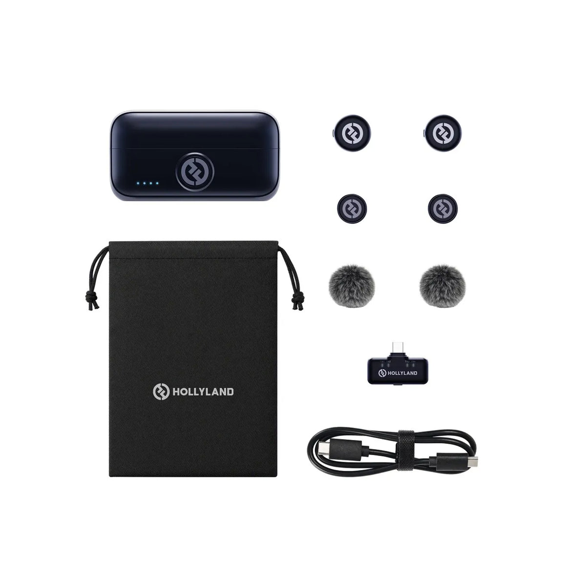 Hollyland LARK M3 Combo 2TX&1RX Wireless Microphone System with 2 Clip-On Mic/Transmitters & 1 USB Receiver (2.4 GHz)