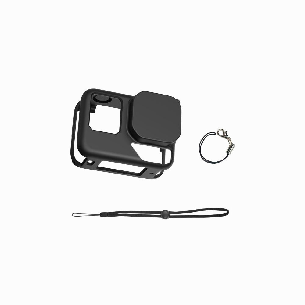 Insta360 Ace Pro 2 PULUZ Body Silicone Protective Case with Lens Cap & Strap (Black)-PU745B