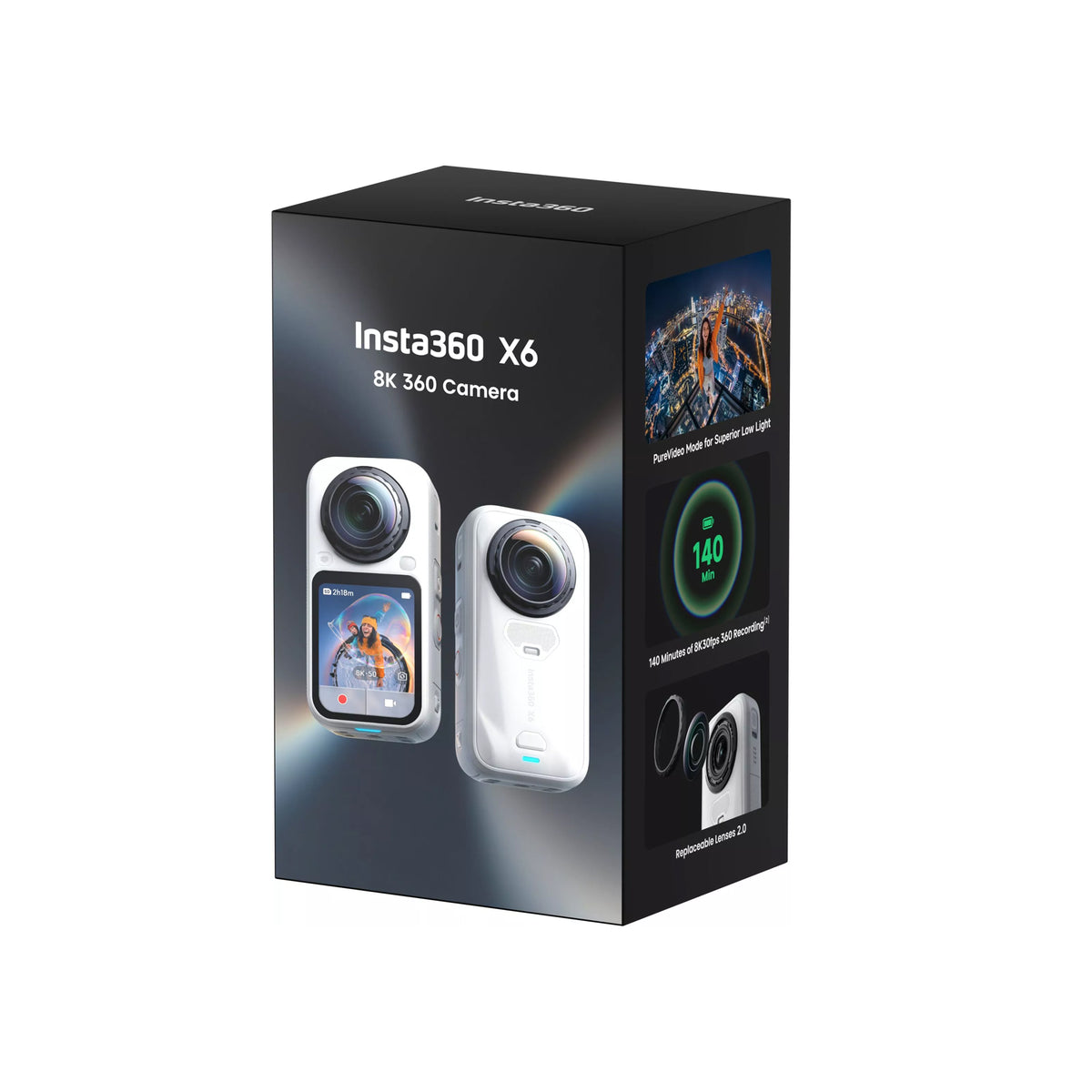 Insta360 X6 360° Waterproof 8K Action Camera Standard Bundle - Arctic White