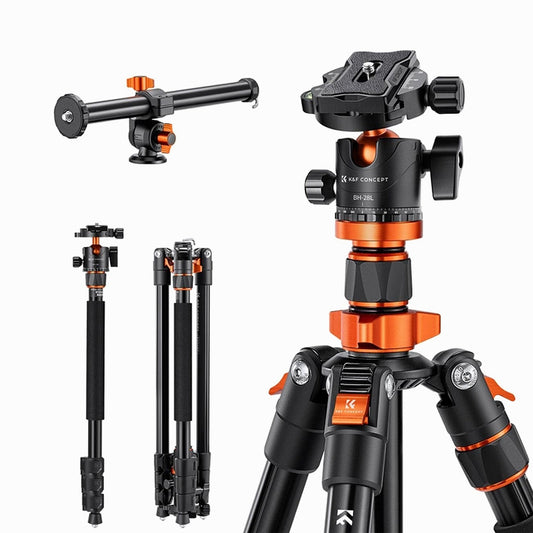 K&F CONCEPT K234A7 Aluminum Tripod + BH-28L Ball Head + S210 Cross Column (KF09.087V6)