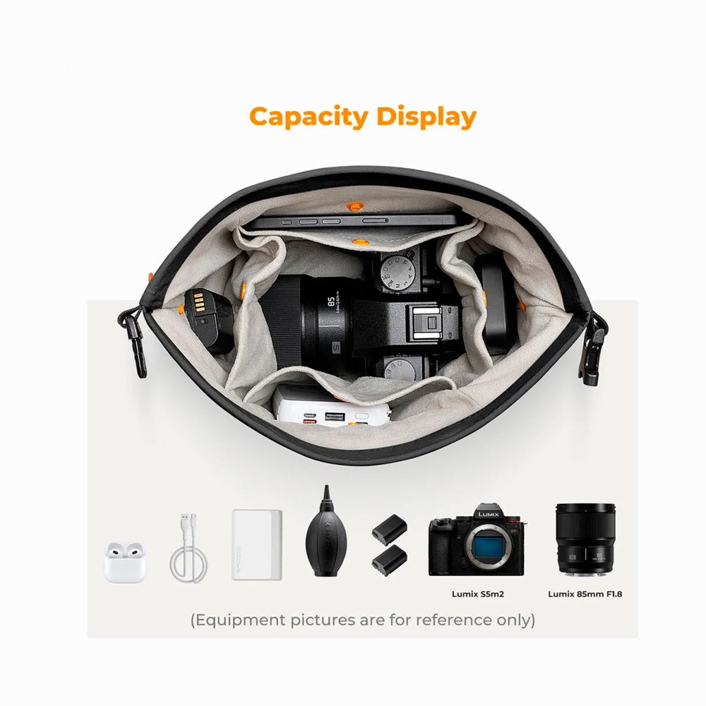 K&F Concept Camera Sling Bag Small Camera bag Lightweight Crossbody and Inner Liner Bag for Protection and Versatility, Black 5L (KF13.168V2)