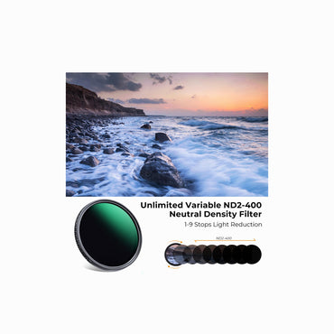 K&F Concept 82mm ND2-ND400 Variable Filter (1-9 Stop), 24 Layers of Nano-Dazzle Series (KF01.2363V1)