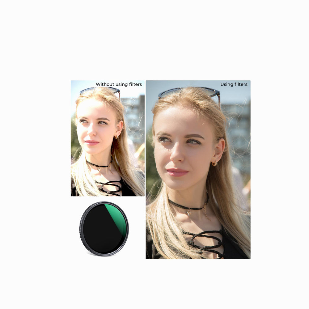 K&F Concept 82mm ND2-ND400 Variable Filter (1-9 Stop), 24 Layers of Nano-Dazzle Series (KF01.2363V1)