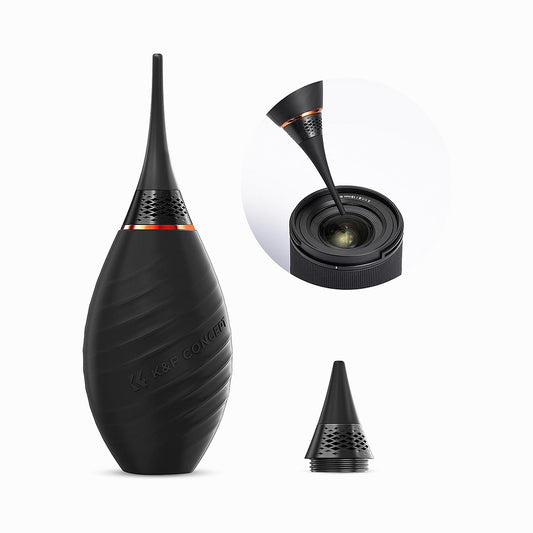 K&F Concept KF08.041 Air Blower, with Long Nozzle/Short Nozzle Switch Design, Single Air Intake Camera Lens Blower (BLACK)