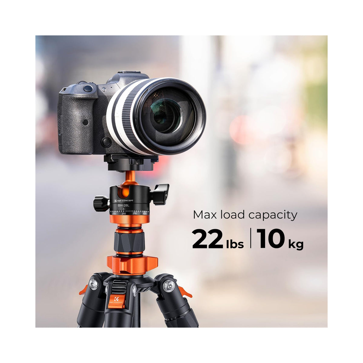 K&F Concept 62″ Aluminium Camera Tripod with Monopod & BH-28L Ball Head-KF09.084V3