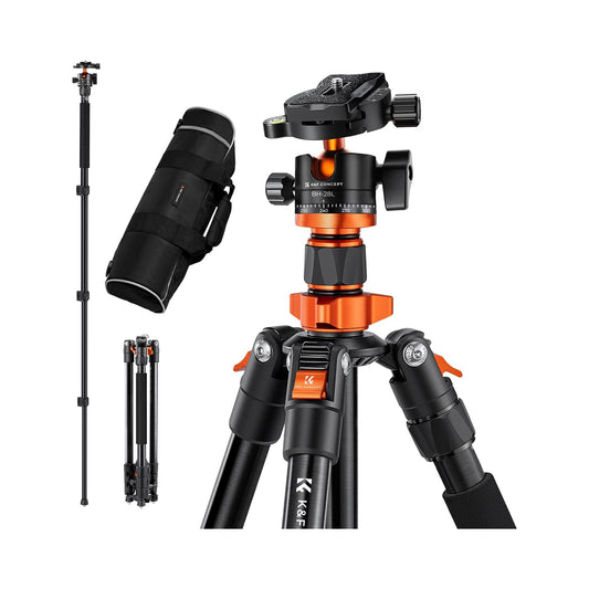 K&F Concept 62″ Aluminium Camera Tripod with Monopod & BH-28L Ball Head-KF09.084V3