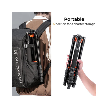K&F Concept 67″ Overhead Aluminium Camera Tripod with Monopod-KF09.085V7