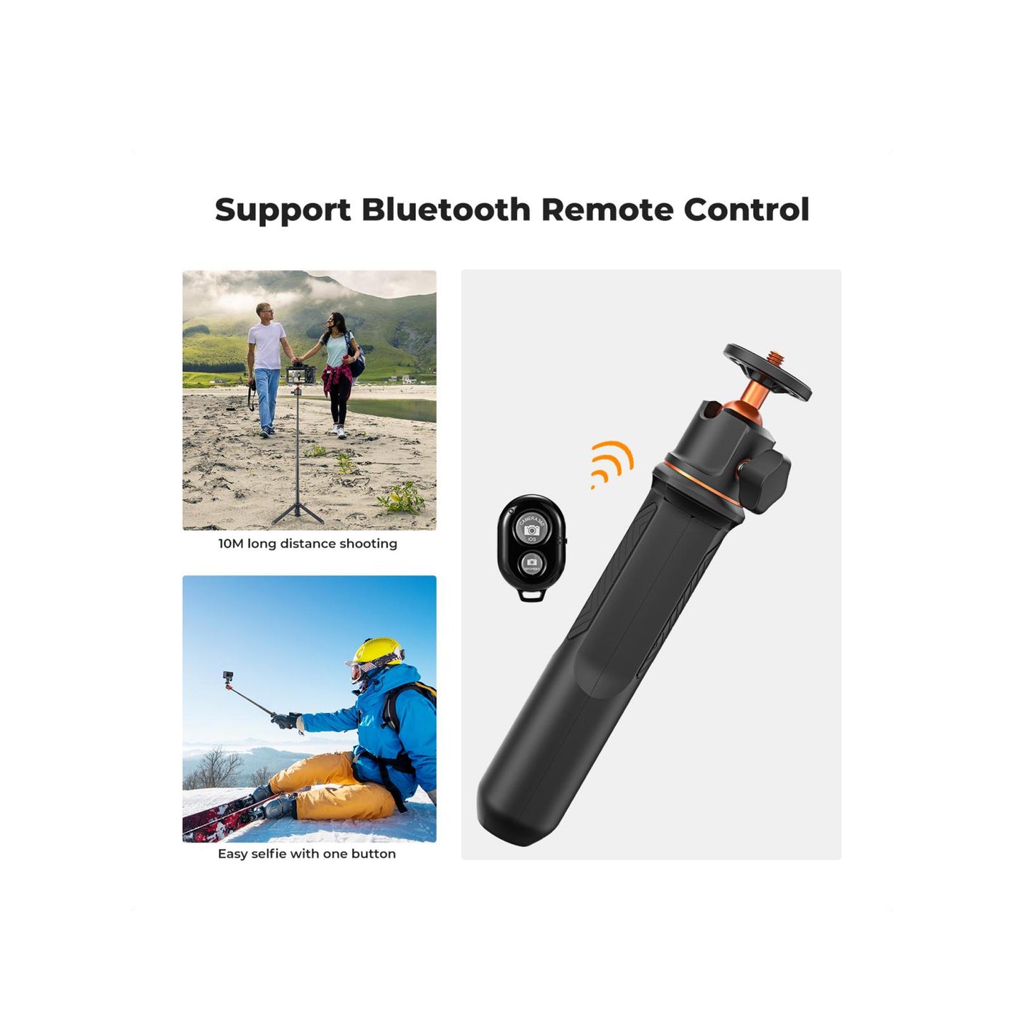 K&F Concept MS11 60cm 3-in-1 Selfie Stick & Desktop Tripod with Bluetooth Remote-KF09.135