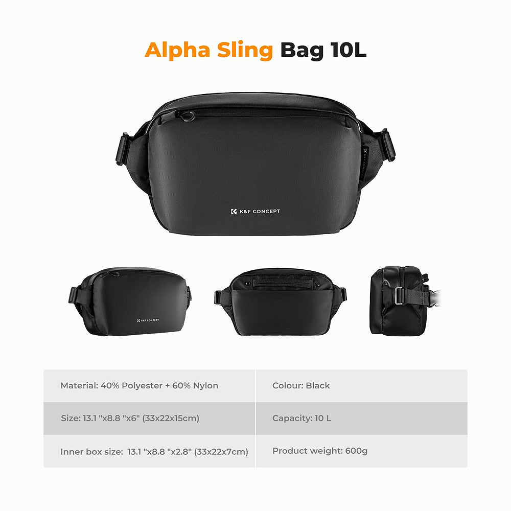 K&F Concept KF13.157V6 Alpha Camera Sling Bag (Dark Grey 10L)