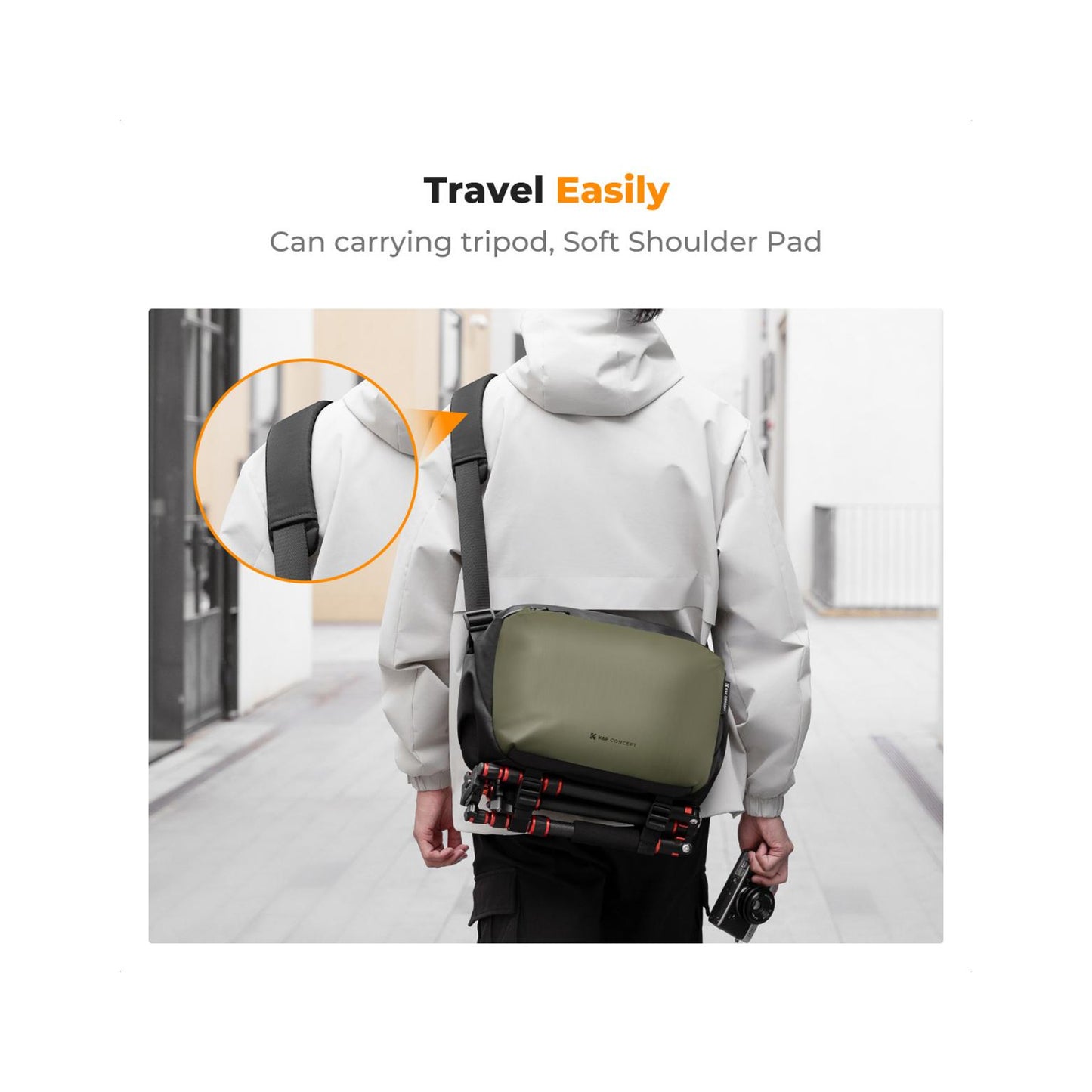 K&F Concept Urban Wander 01 2-in-1 Camera Sling Bag 12L – Green (KF13.177V1)