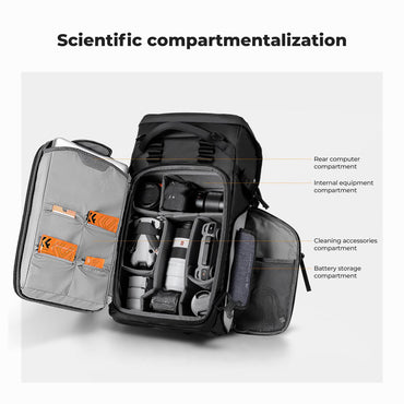 K&F Concept KF13.206V130L Camera Backpack Adjustable Straps – Fits 15" Laptop, Camera Gear BLACK Color (KF13.206V1)