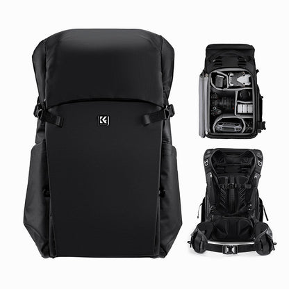 K&F Concept KF13.206V130L Camera Backpack Adjustable Straps – Fits 15" Laptop, Camera Gear BLACK Color (KF13.206V1)