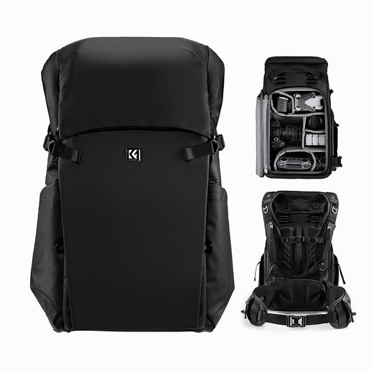 K&F Concept KF13.206V130L Camera Backpack Adjustable Straps – Fits 15" Laptop, Camera Gear BLACK Color (KF13.206V1)