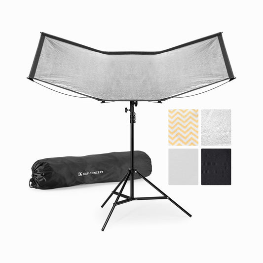 K&F CONCEPT 120x65CM Quick-Release Curved Reflector-Two Moves to Soft Light (KF18.0017)