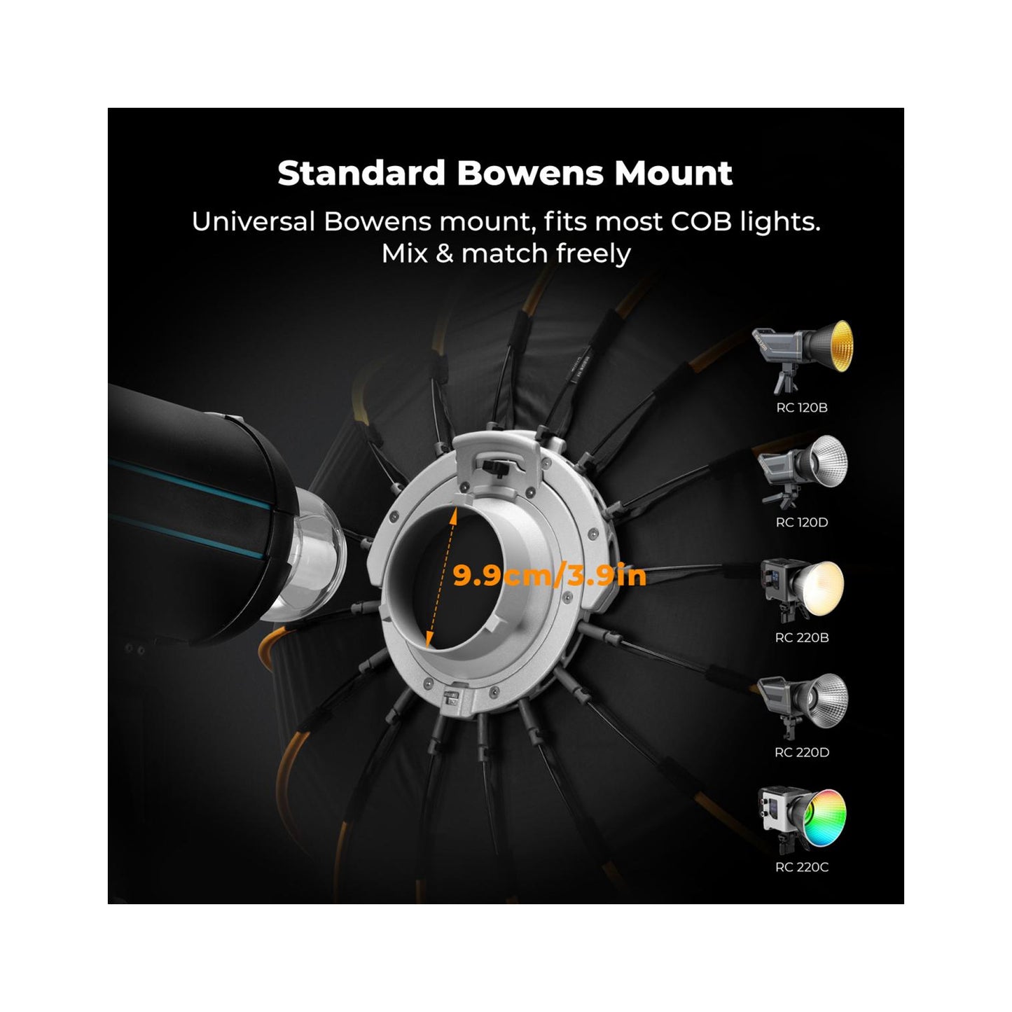 K&F Concept 60cm Quick-Release Bowens Mount Softbox with Grid-KF18.0019