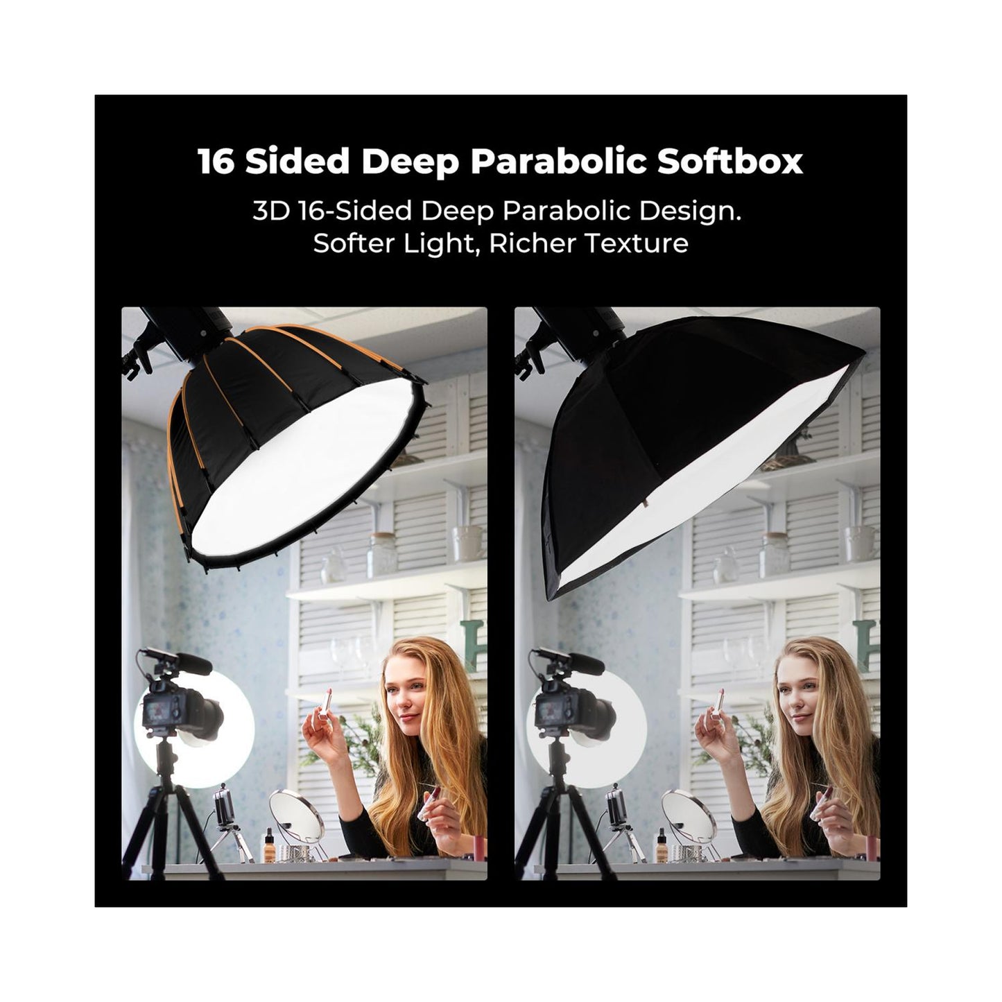 K&F Concept 60cm Quick-Release Bowens Mount Softbox with Grid-KF18.0019