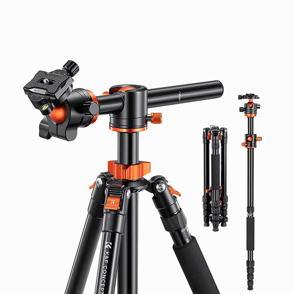 K&F Concept T255A4+BH-32L Camera Aluminum Tripod with Ball Head & Detachable Monopod((Red)KF09.085V4