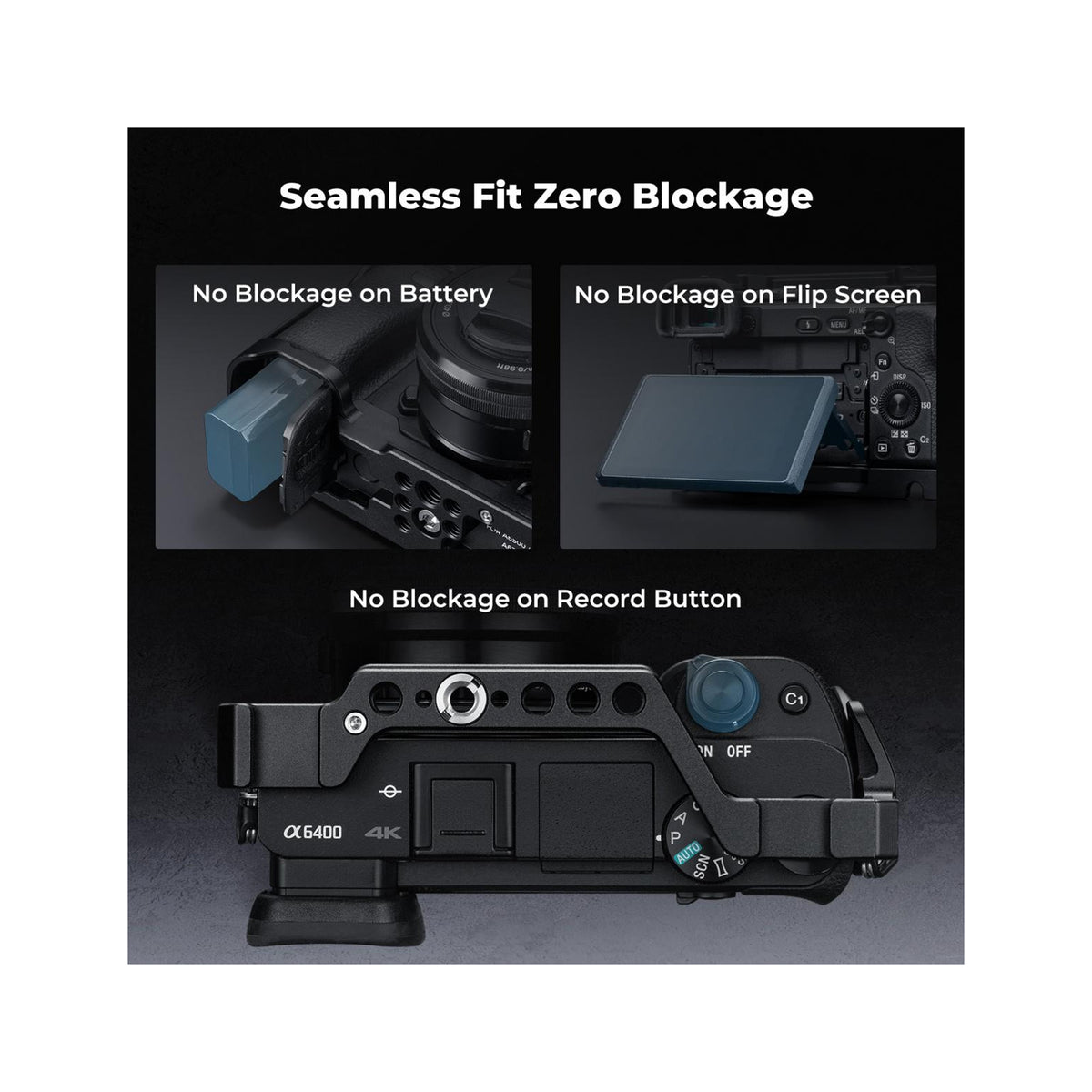 K&F Concept Full Camera Cage for Sony Alpha A6500/A6400/A6300/A6000 – KF31.245