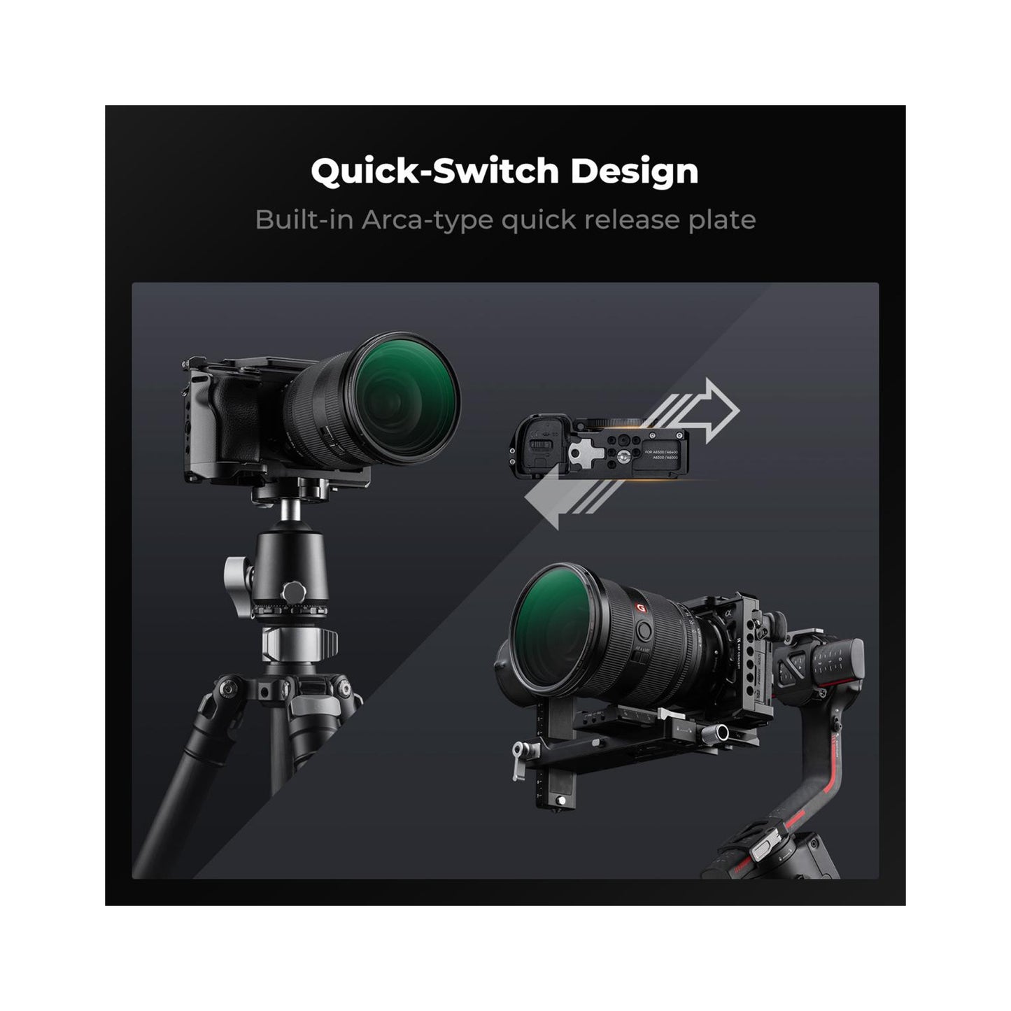 K&F Concept Full Camera Cage for Sony Alpha A6500/A6400/A6300/A6000 – KF31.245