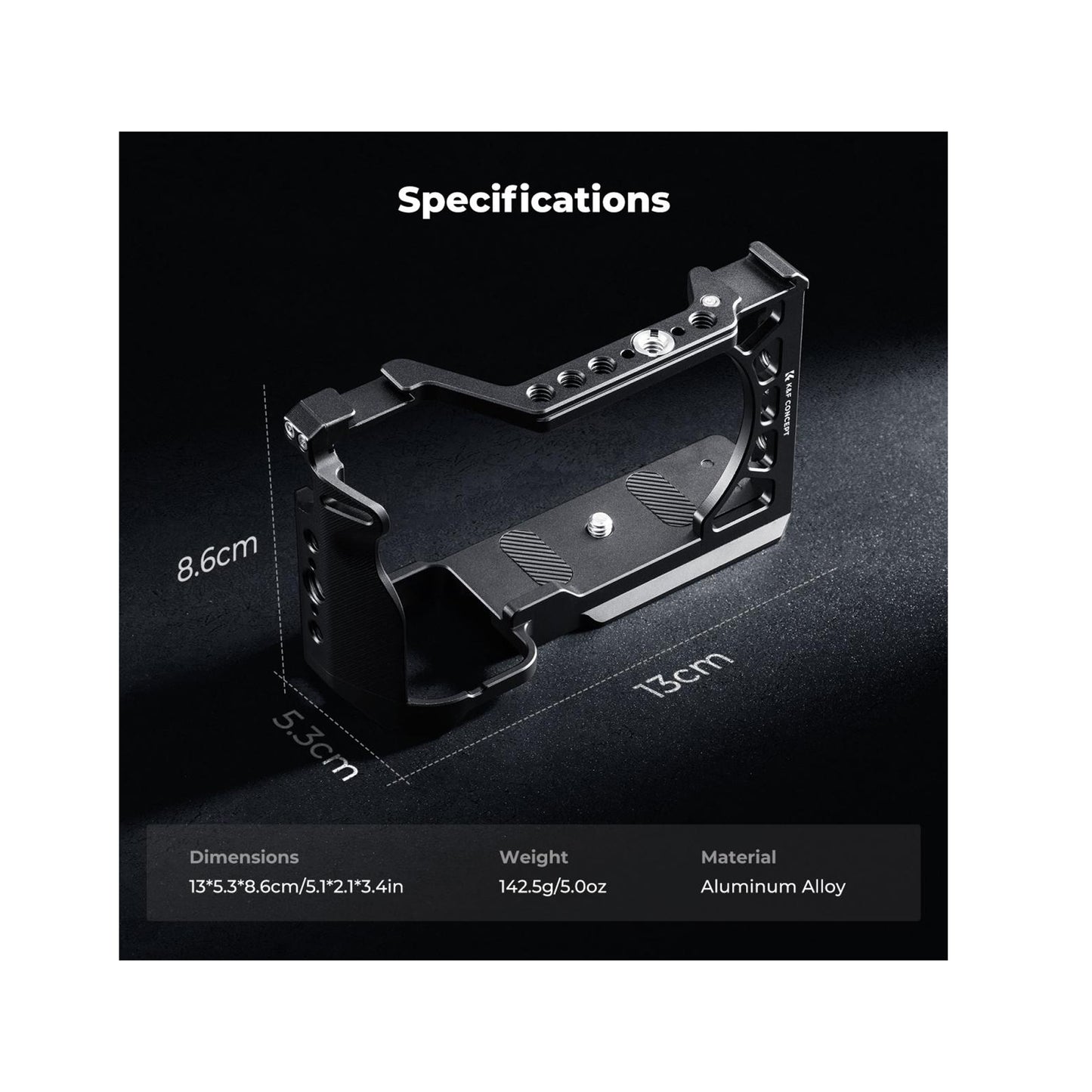 K&F Concept Full Camera Cage for Sony Alpha A6500/A6400/A6300/A6000 – KF31.245
