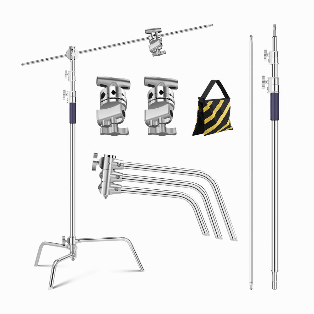 K&F Concept Stainless-Steel Heavy-Duty C Stand with Boom Arm -KF34.037