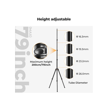 K&F Concept 200cm Extendable Photography Light Stands – 2-Pack (KF34.038S1)