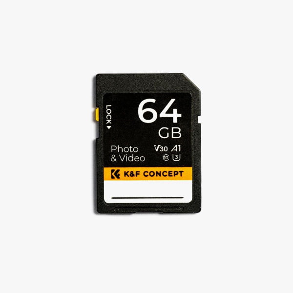 K&F CONCEPT 64GB tracking camera memory card U3 V30 read speed up to 90MB/s, 4K UHD SDXC(KF42.0013)