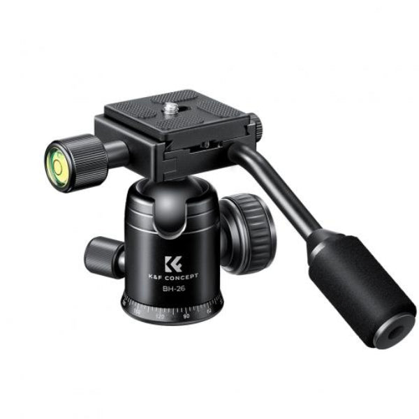 K&F CONCEPT BH-26 BLACK KF31.049 Metal Tripod Ball Head with Handle