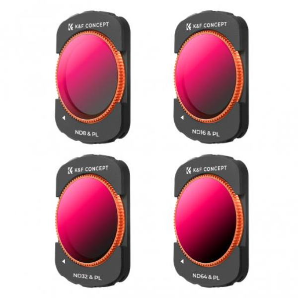 K&F Concept ND & Polarizer Filters for DJI Osmo Pocket 3, Magnetic 2 in 1 ND/PL(3+4+5+6 stops) Filters 4-Pack 28 Layer nano-coated(SKU.2092)
