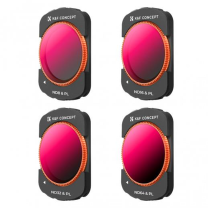 K&F Concept ND & Polarizer Filters for DJI Osmo Pocket 3, Magnetic 2 in 1 ND/PL(3+4+5+6 stops) Filters 4-Pack 28 Layer nano-coated(SKU.2092)
