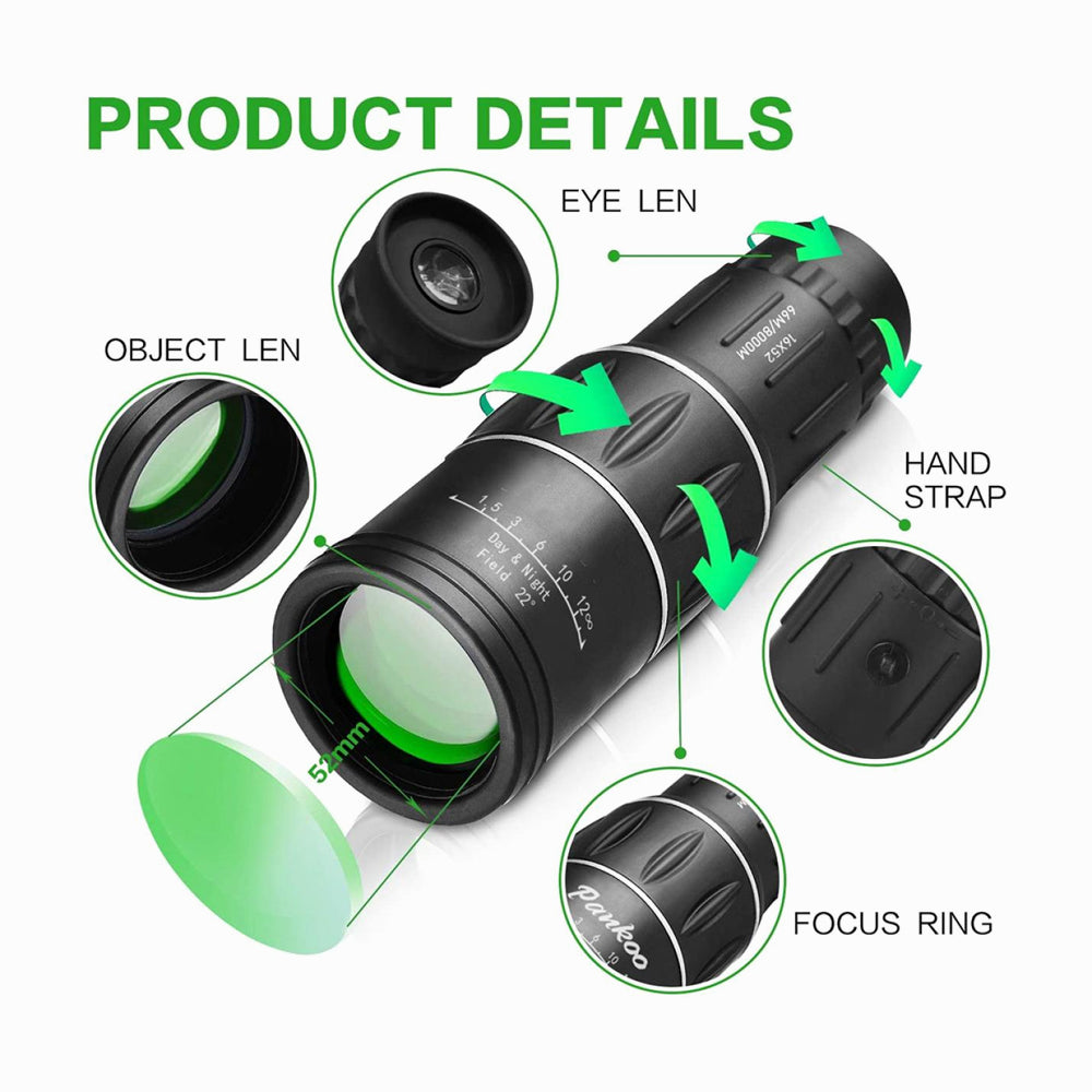 K&F Concept 16x52 Monocular for Bird Watching Hunting Travel (KF33.031)