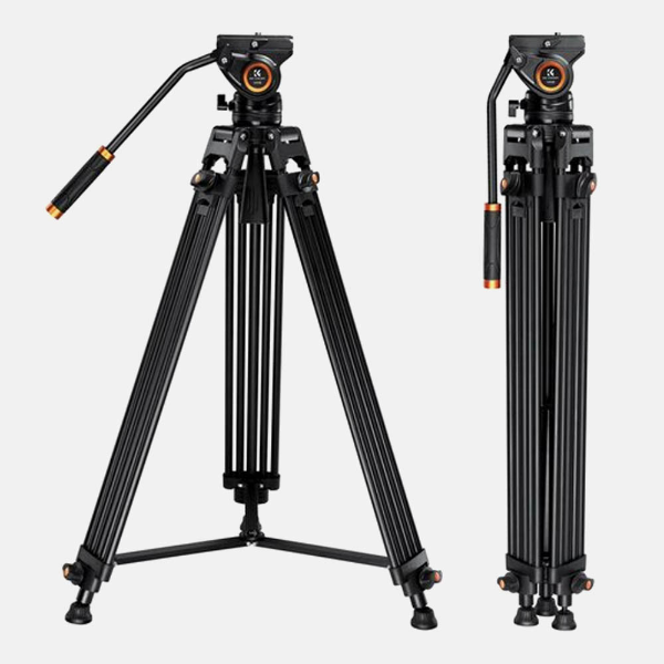 K&F Concept VA18 + VH081 Aluminum Alloy K&F Camera Video Tripod with Panorama Fluid Hydraulic Billhead (KF09.121)