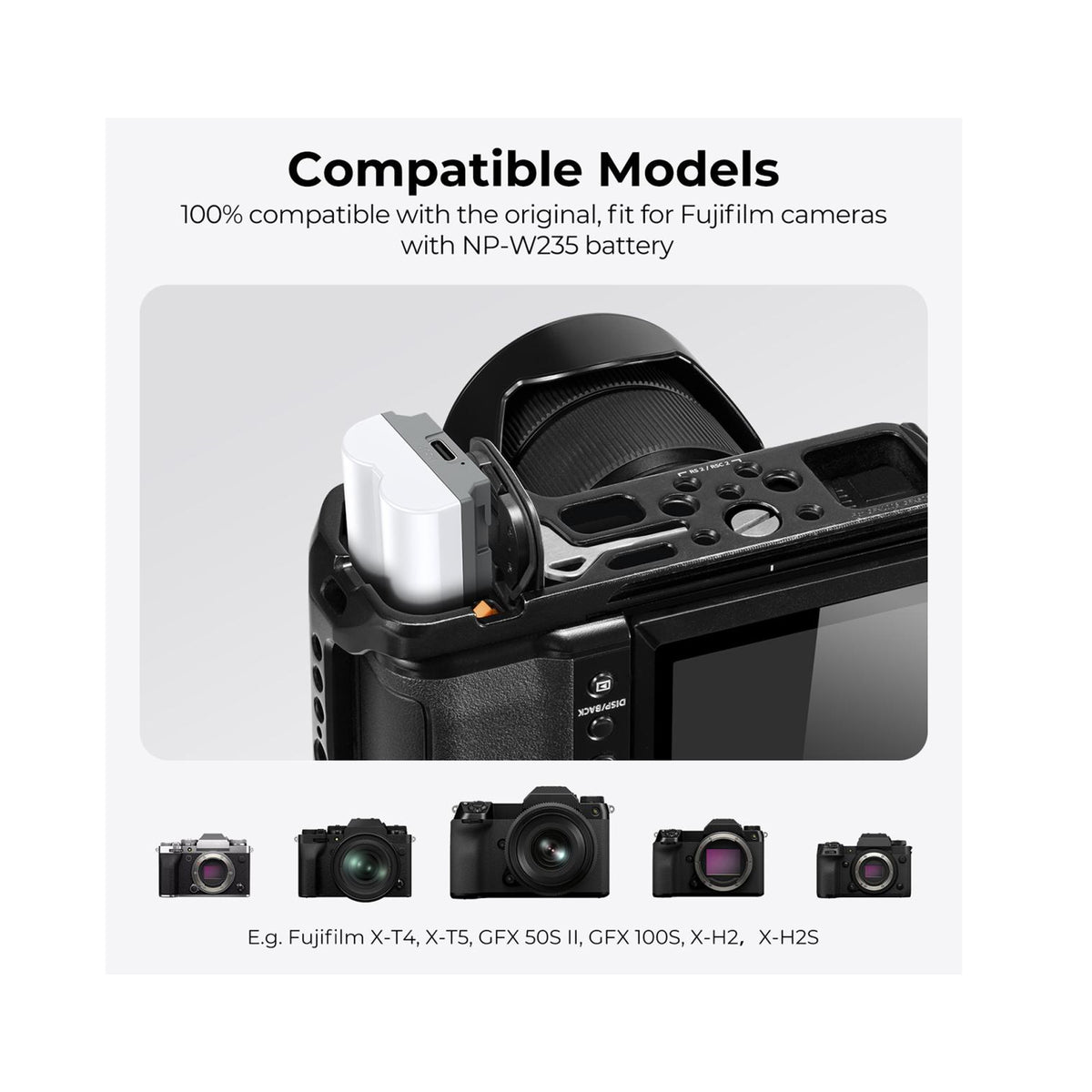 K&F Concept 2-Pack NP-W235 2400mAh USB-C Batteries for Fujifilm Cameras