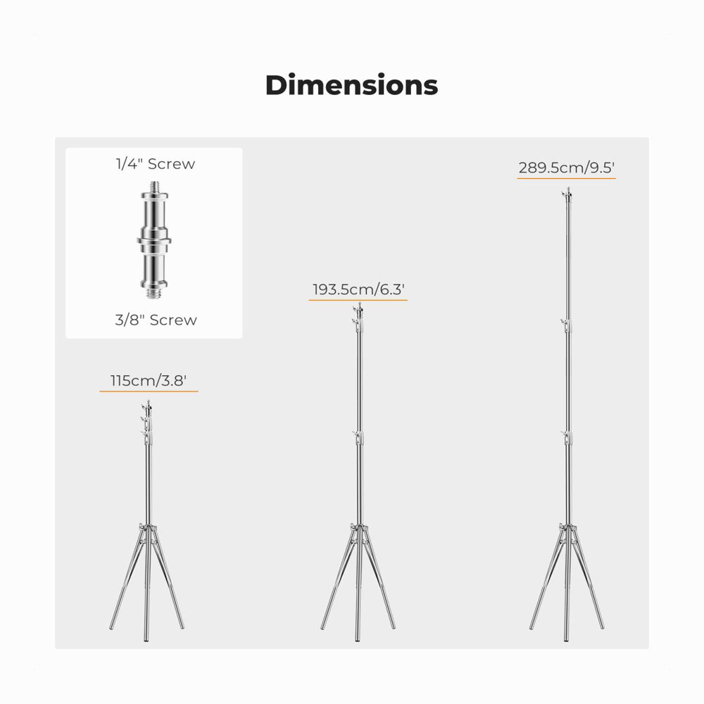 K&F CONCEPT 2.8m Photography Stainless Steel light stand (KF34.044)