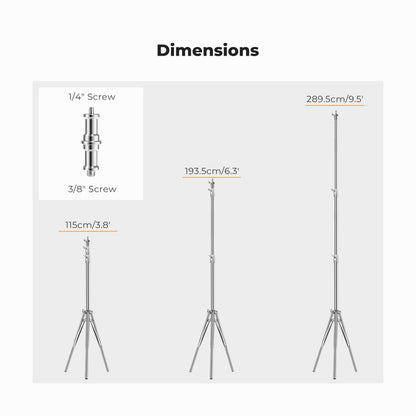 K&F CONCEPT 2.8m Photography Stainless Steel light stand (KF34.044)