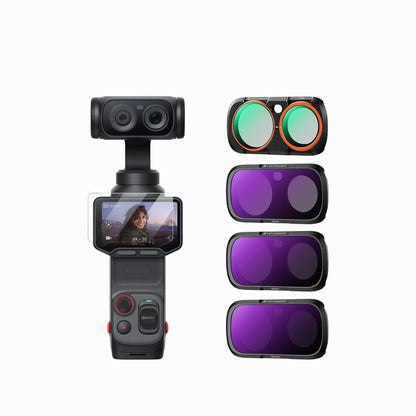 K&F CONCEPT CPL + ND16 + ND64 + ND256 Filter Kit Compatible with Insta360 Luna Ultra, (4, 6 and 8-Stop Neutral Density + Polarising) Magnetic Mount, Ultra-Slim, Stowable –KF0103.9901.0050