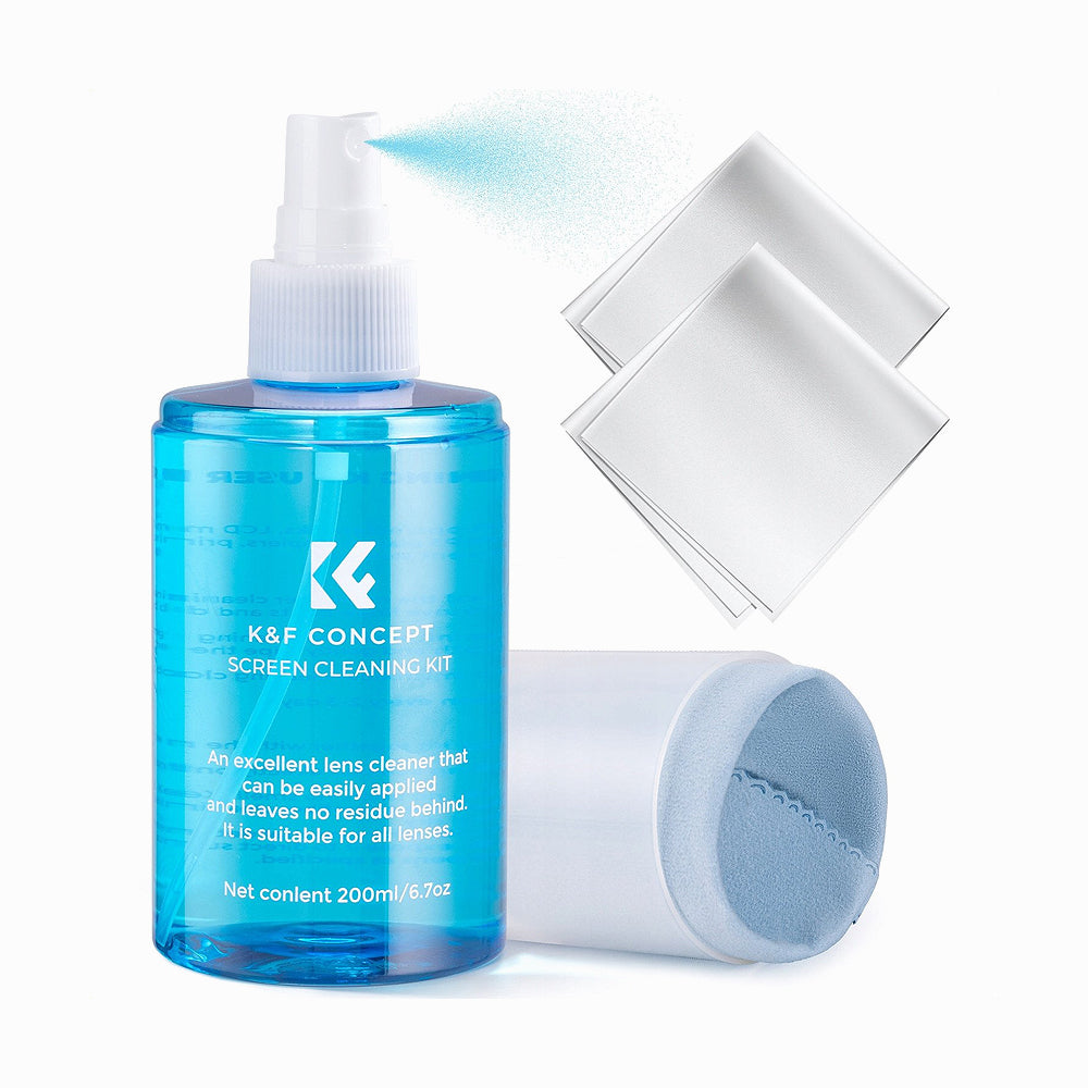 K&F CONCEPTLCD Screen Cleaning Kit Liquid 200 ml + 3x Cloth / Kf08.059 / Portable Cleaning Kit