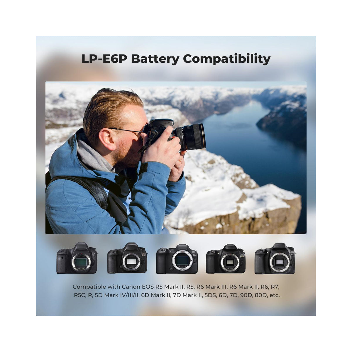K&F Concept LP-E6P 2520mAh USB-C Camera Battery for Canon – KF28.0131