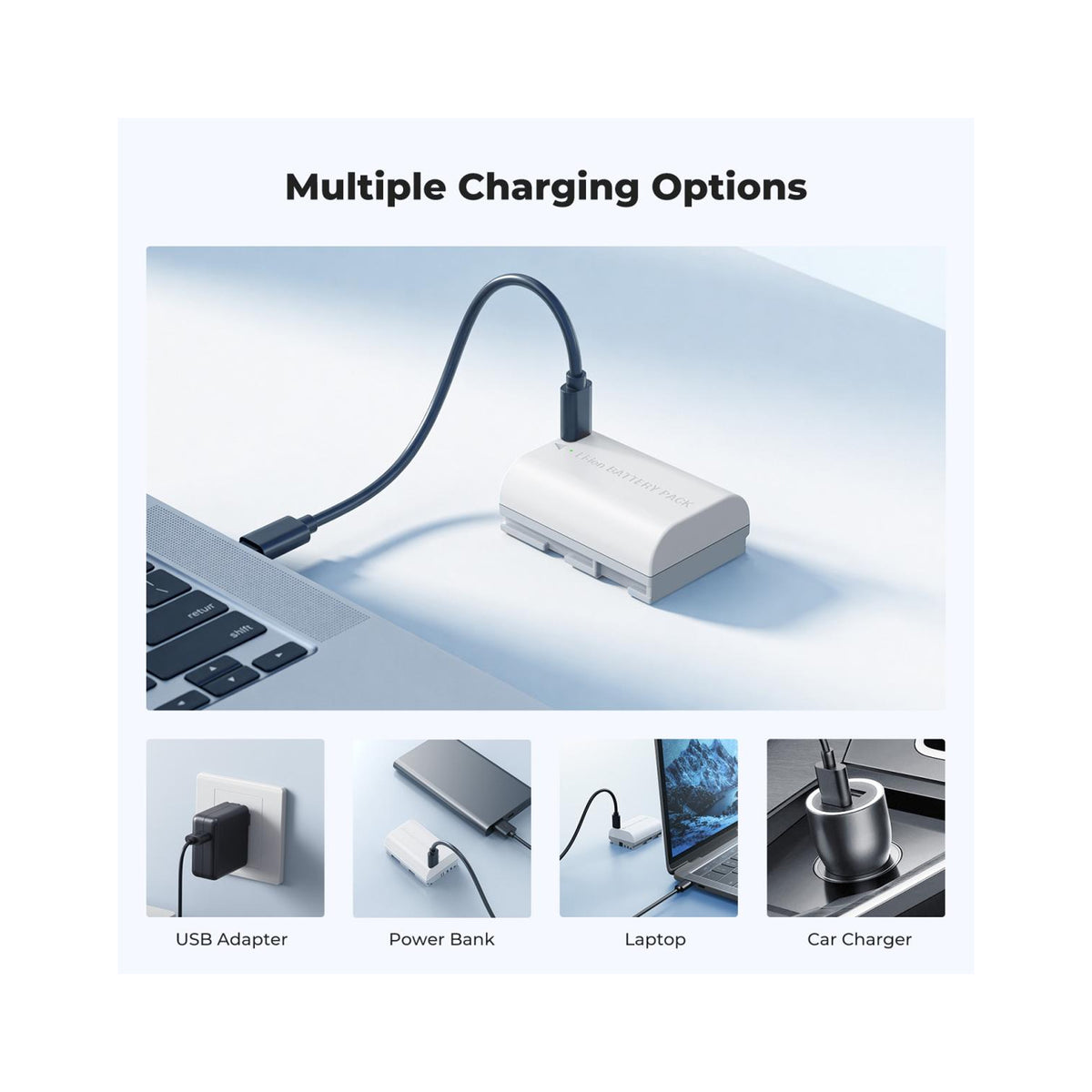 K&F Concept LP-E6P 2520mAh USB-C Camera Battery for Canon – KF28.0131