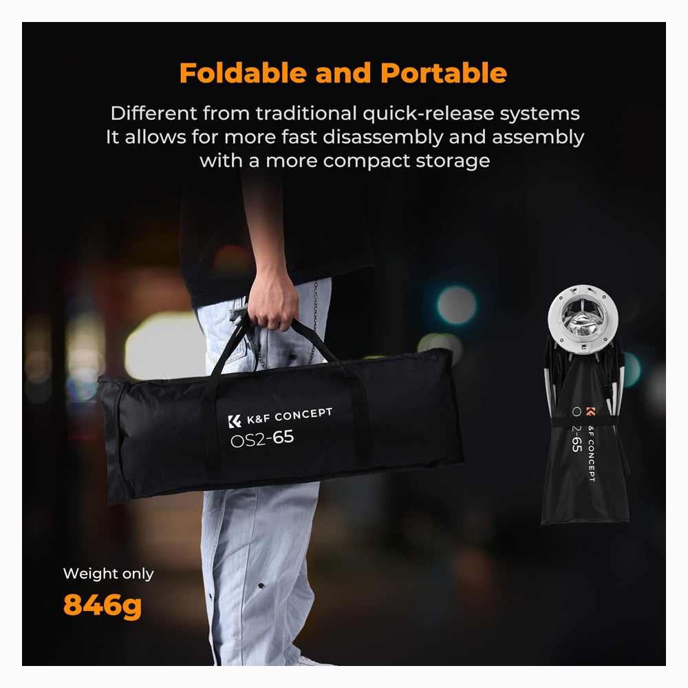 K&F CONCEPT Octagonal Softbox, 65cm Quick Release with Bowens Mount-KF18.0015