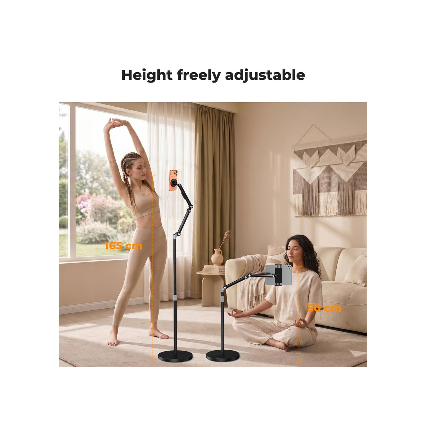 K&F CONCEPT Floor Tablet Stand and Phone Holder with 2.89kg Weighted Base-KF15.0038